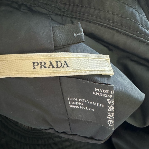 Prada Embroidered Stitch Logo Black Bucket Hat - Picture 6 of 11
